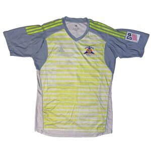MLS Solar Adidas Men's Authentic Short Sleeve Gray/Green Soccer Jersey L